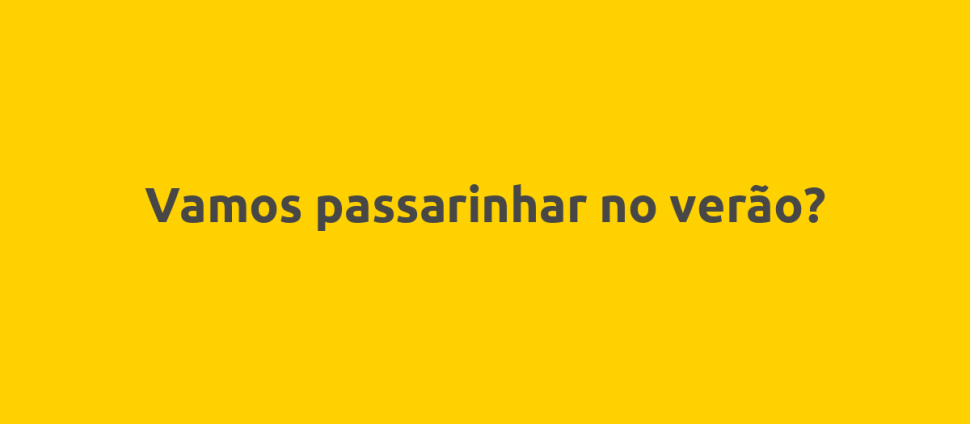 Vamos passarinhar no verão?