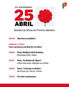 25 de Abril nos Jardins da Residência Oficial de São Bento 