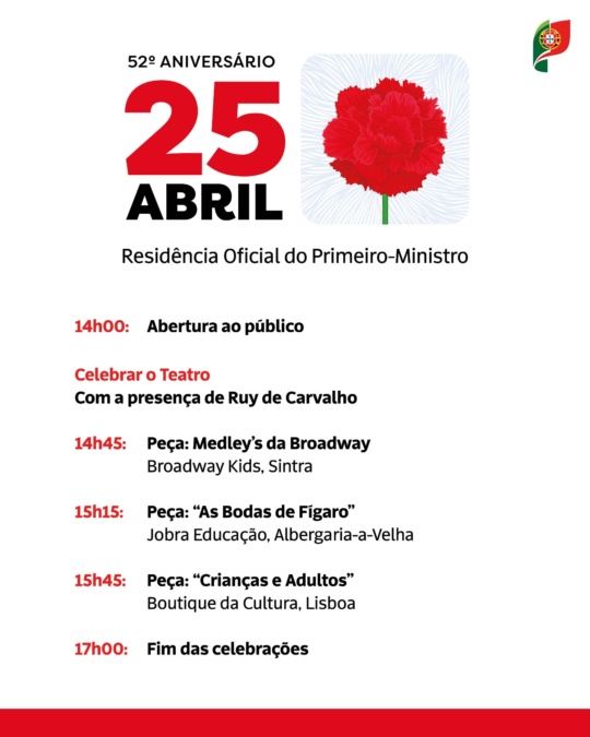 25 de Abril nos Jardins da Residência Oficial de São Bento 