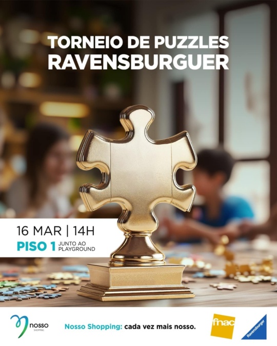 Alerta, fãs de desafios: O Torneio de Puzzles Ravensburger chega este domingo ao Nosso Shopping  