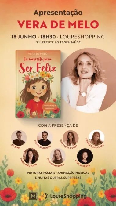 “Tu Nasceste Para Ser Feliz” é o novo livro da psicóloga Vera de Melo e será apresentado no LoureShopping
