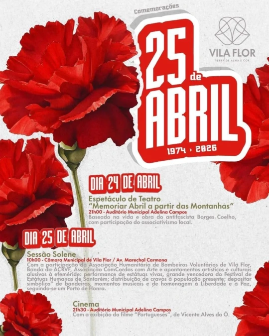 Comemorações do 25 de Abril 2026 – Vila Flor