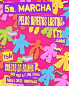 Marcha pelo direitos LGBTQIAP+ das Caldas da Rainha