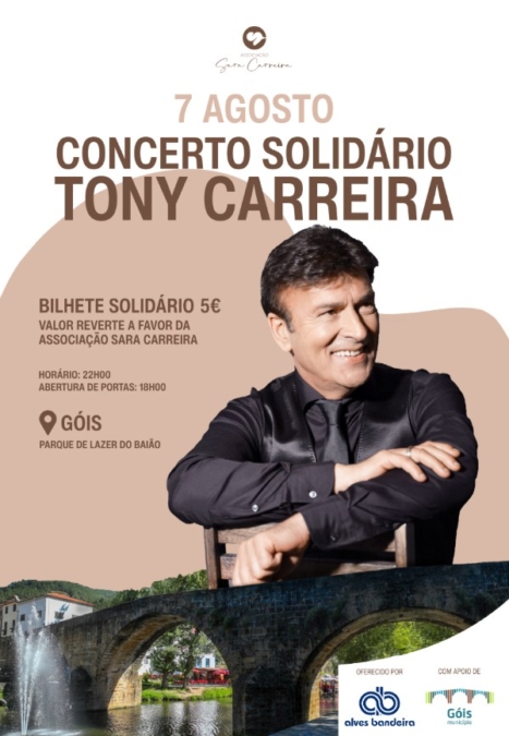 Alves Bandeira promove concerto solidário de Tony Carreira em homenagem ao legado de Sara Carreira na Vila de Góis