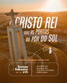 Cristo Rei Abre as Portas ao Pôr do Sol