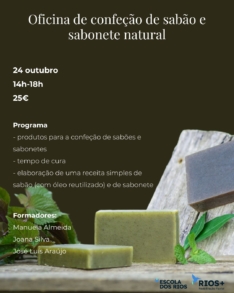 Oficina de confeção de sabão e sabonete natural || 24 outubro