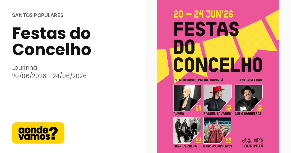 Janpe Festas do Concelho em Lourinhã | 20 Jun 2026 - 24 Jun 2026 | Santos ...